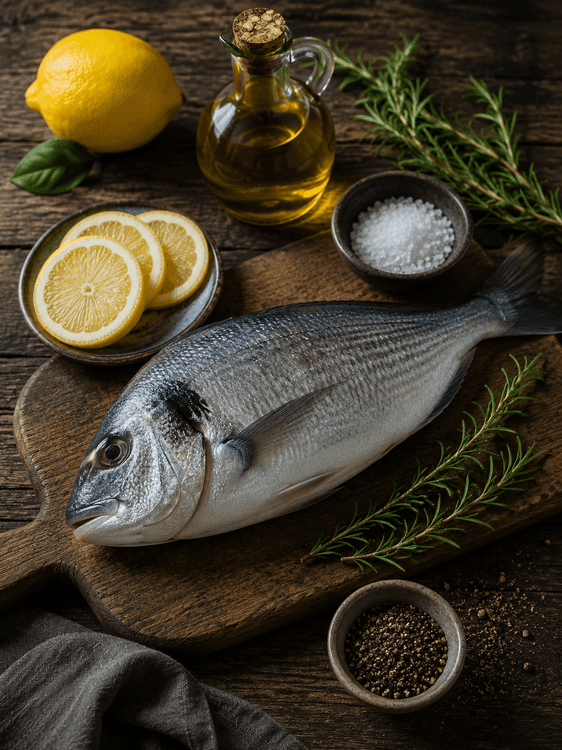 Дорадо с лимоном и травами